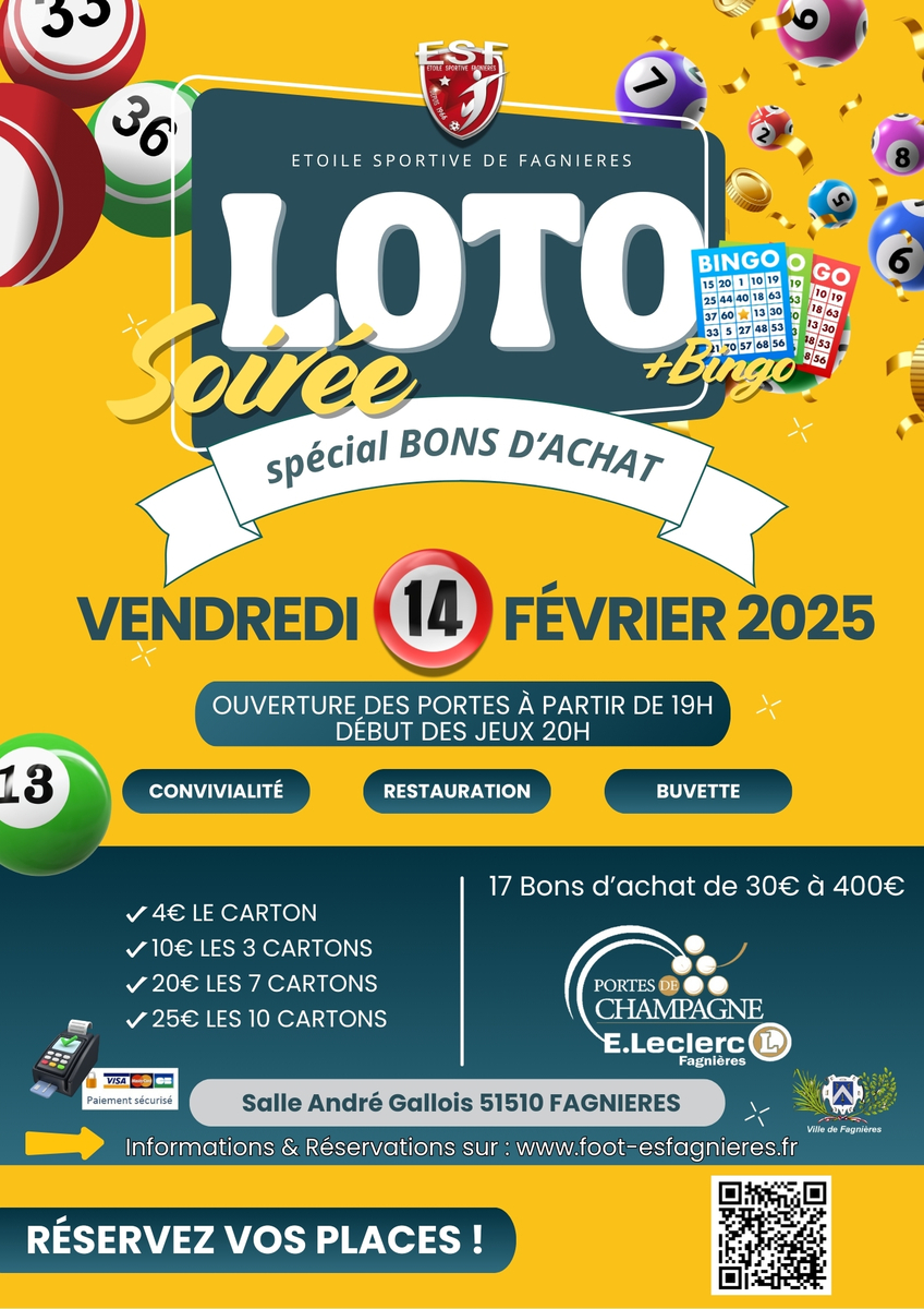 LOTO#1 SPECIAL BONS D'ACHAT....VENDREDI 15 FEVRIER 2025