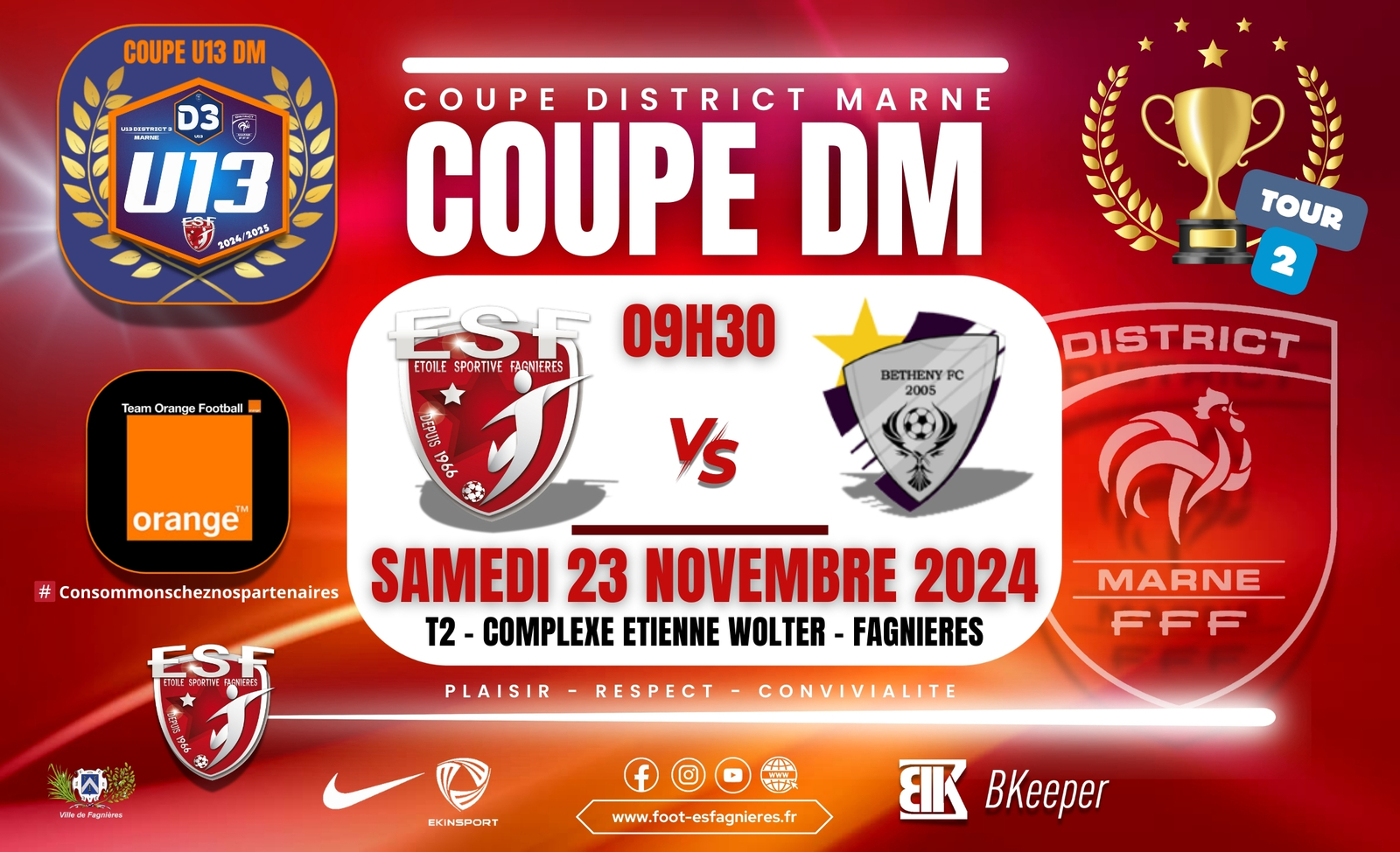 U13 MARNE D3 - COUPE MARNE T2 - ES FAGNIERES VS BETHENY FC