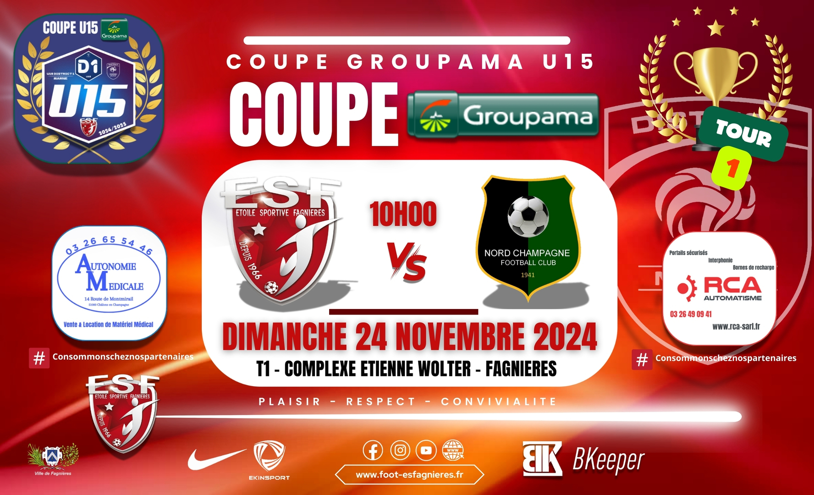 U15 MARNE - COUPE GROUPAMA T1 - ES FAGNIERES VS NORD CHAMPAGNE FC