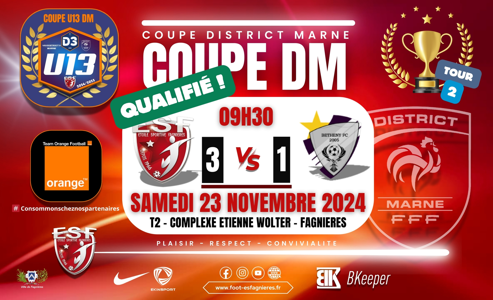 U13 MARNE D3 - COUPE MARNE T2 - ES FAGNIERES VS BETHENY FC