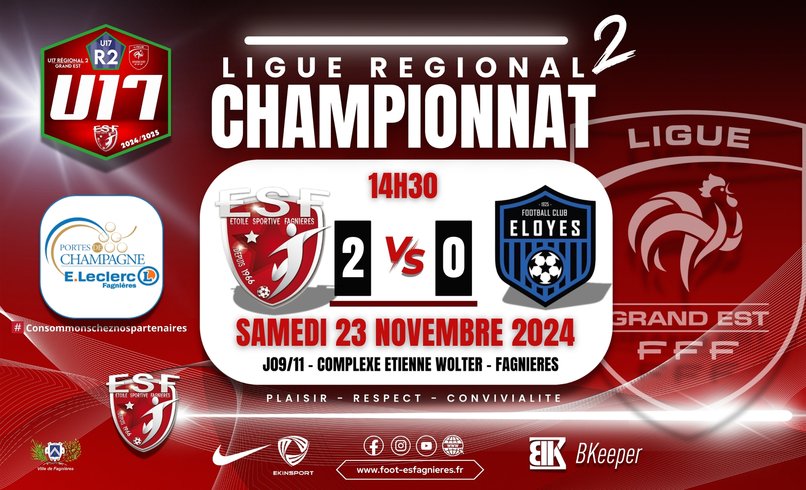 U17R2/J09 - ES FAGNIERES VS FC ELOYES