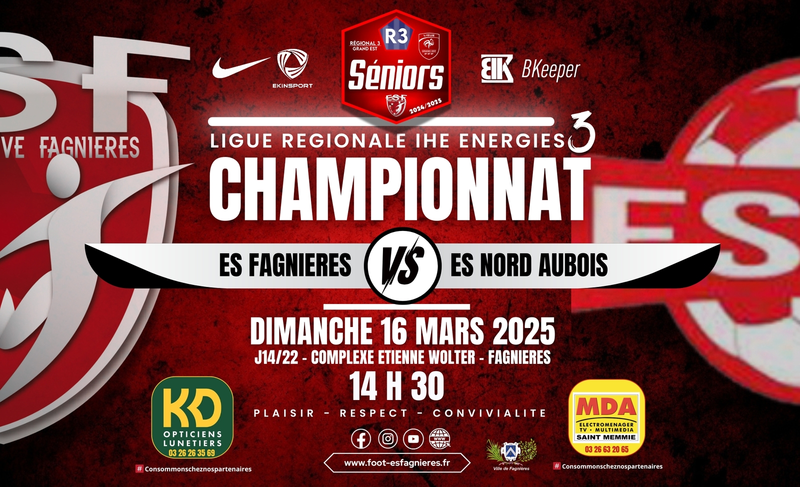 SENIORS R3 LIGUE J14/22 - ES FAGNIERES VS ES NORD AUBOIS