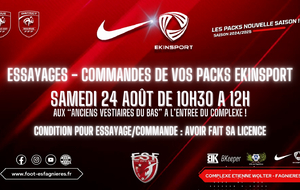 ESSAYAGES/COMMANDES NOUVEAUX PACKS EKINSPORT 2024/2025....