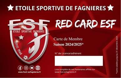 Commandez votre Carte Club RED CARD ESF