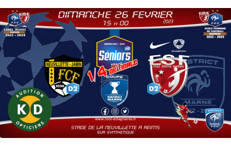 Coupe Chauvin Lesoeur : 1/4 de Finale sera à Reims...