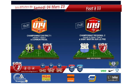 Les Affiches du Samedi 04/03 - Foot à 11