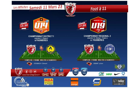 Foot à 11 - Le Programme du Samedi 11 Mars...