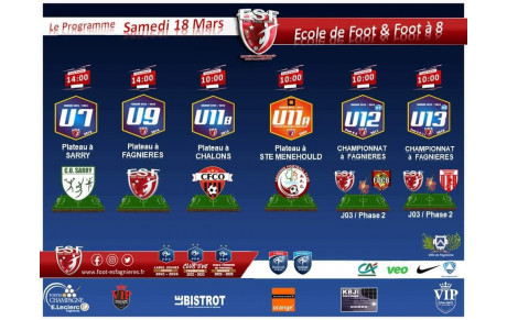 EDF &amp; Foot à 8 - Le Programme du Samedi 18 Mars... 