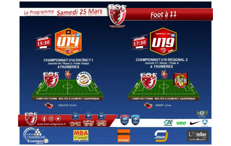 Foot à 11 - Le Programme du Samedi 25 Mars...
