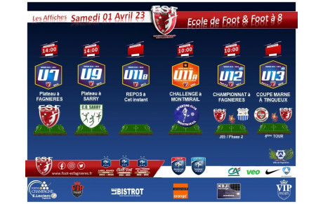 Le Programme du Samedi 1er Avril - EDF &amp; Foot à 8....