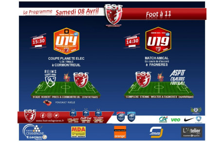 Le Programme du Samedi 08 Avril, Foot à 11...