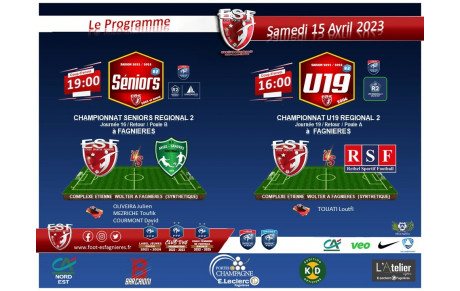 Le Programme du Samedi 15 Avril, Foot à 11....