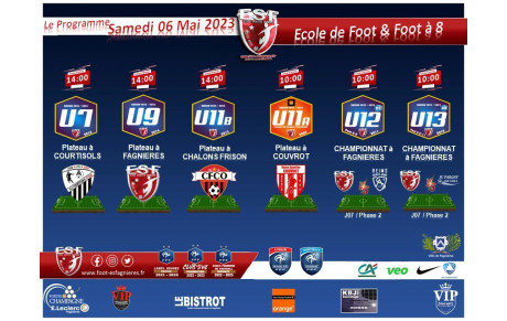 Le Programme du Samedi 6 mai, EDF &amp; Foot à 8...