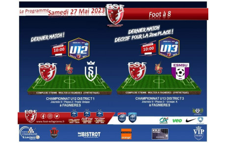 Le Programme du Samedi 27 Mai, Foot à 8.... 