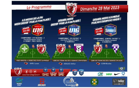 Le Programme du Dimanche 28 Mai, Foot à 11..... 