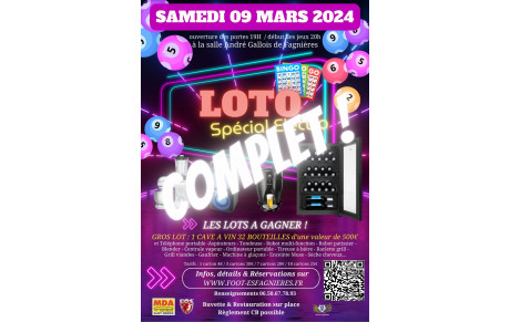 LOTO#2 &quot;Spécial Electro&quot; du Samedi 09 Mars 2024