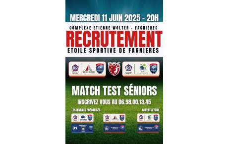 🔥MATCH TEST SÉNIORS🔥